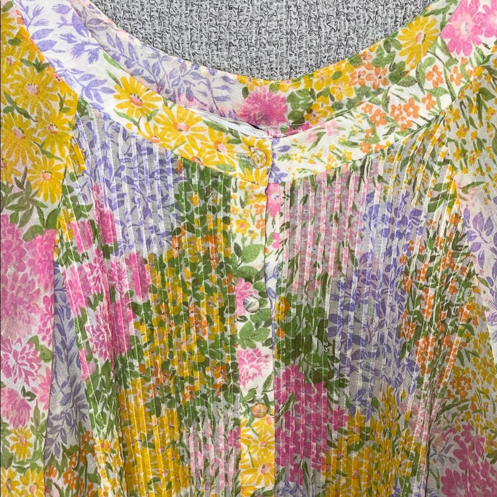 Vtg 70’s Jamison Boutique Floral House Dress Medium - Picture 4 of 9